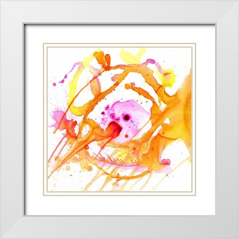 Watercolour Abstract V White Modern Wood Framed Art Print with Double Matting by PI Studio