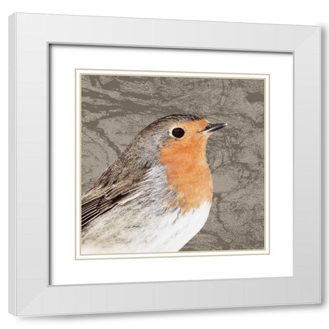 Feathered V White Modern Wood Framed Art Print with Double Matting by PI Studio