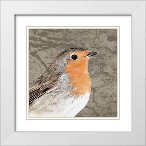 Feathered V White Modern Wood Framed Art Print with Double Matting by PI Studio