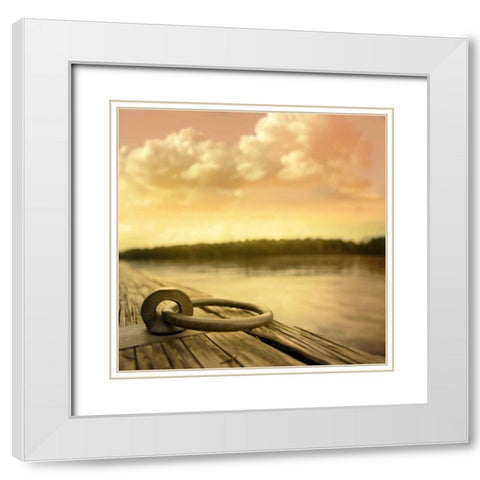 Dockside White Modern Wood Framed Art Print with Double Matting by PI Studio