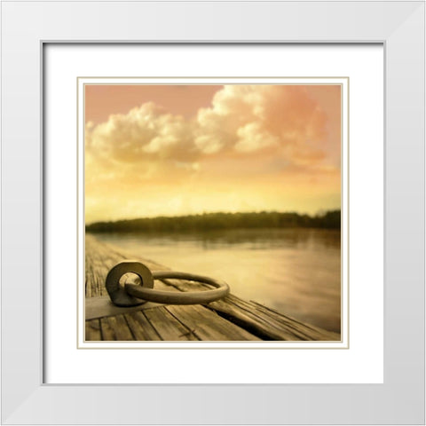 Dockside White Modern Wood Framed Art Print with Double Matting by PI Studio