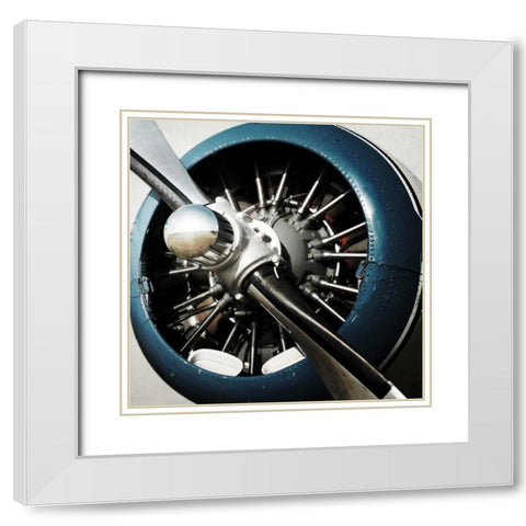 Aeronautical I White Modern Wood Framed Art Print with Double Matting by PI Studio