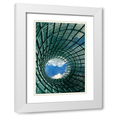 Vertigo White Modern Wood Framed Art Print with Double Matting by PI Studio