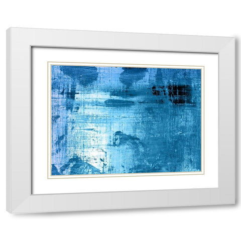 BLEU White Modern Wood Framed Art Print with Double Matting by PI Studio