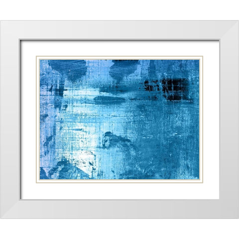 BLEU White Modern Wood Framed Art Print with Double Matting by PI Studio