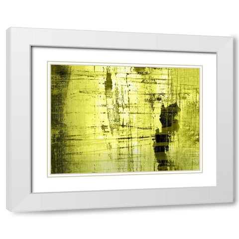 VERT LIME White Modern Wood Framed Art Print with Double Matting by PI Studio