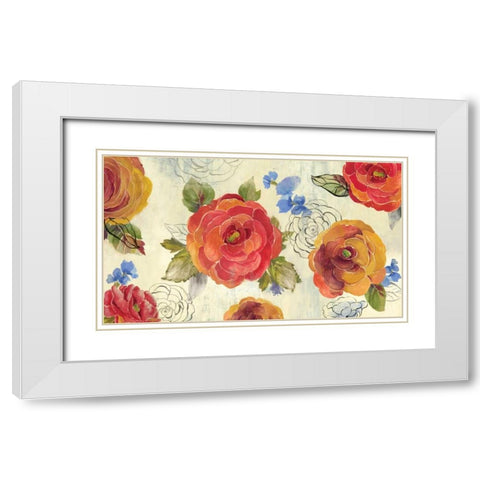 Amelia Flowers White Modern Wood Framed Art Print with Double Matting by PI Studio