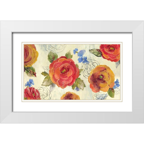 Amelia Flowers White Modern Wood Framed Art Print with Double Matting by PI Studio