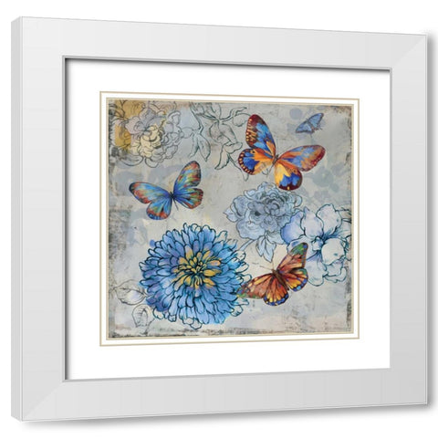 Gently White Modern Wood Framed Art Print with Double Matting by PI Studio