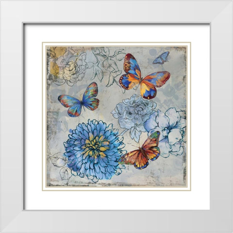 Gently White Modern Wood Framed Art Print with Double Matting by PI Studio