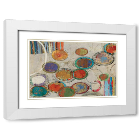 Oval and Oval White Modern Wood Framed Art Print with Double Matting by PI Studio