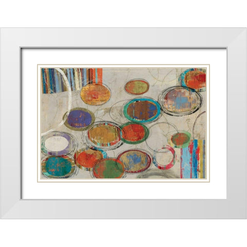 Oval and Oval White Modern Wood Framed Art Print with Double Matting by PI Studio