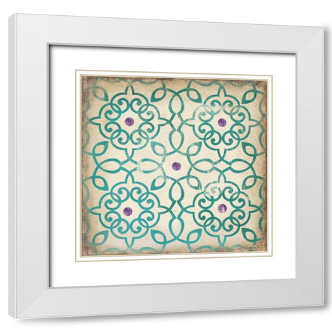 Murale III White Modern Wood Framed Art Print with Double Matting by PI Studio