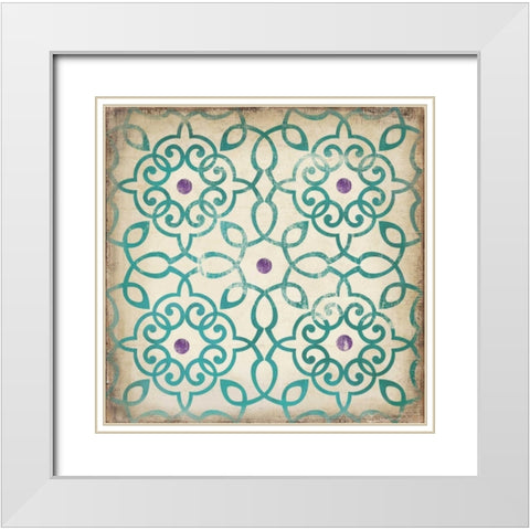 Murale III White Modern Wood Framed Art Print with Double Matting by PI Studio