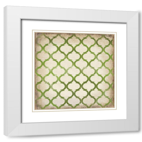 Murale IV White Modern Wood Framed Art Print with Double Matting by PI Studio