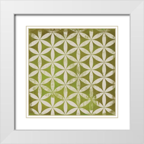 Terra IV White Modern Wood Framed Art Print with Double Matting by PI Studio