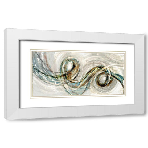 Swirly Whirly II White Modern Wood Framed Art Print with Double Matting by PI Studio