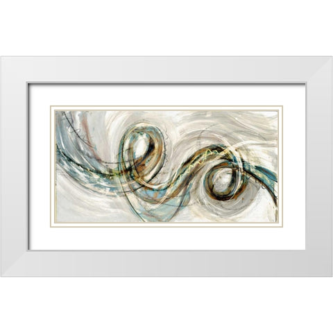 Swirly Whirly II White Modern Wood Framed Art Print with Double Matting by PI Studio