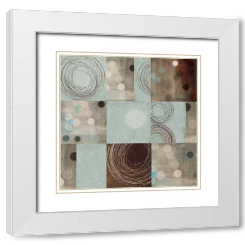 Dots and Swirls White Modern Wood Framed Art Print with Double Matting by PI Studio