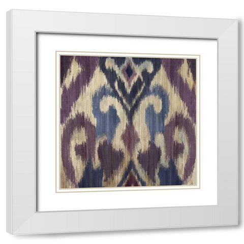 Traveller Ikat White Modern Wood Framed Art Print with Double Matting by PI Studio