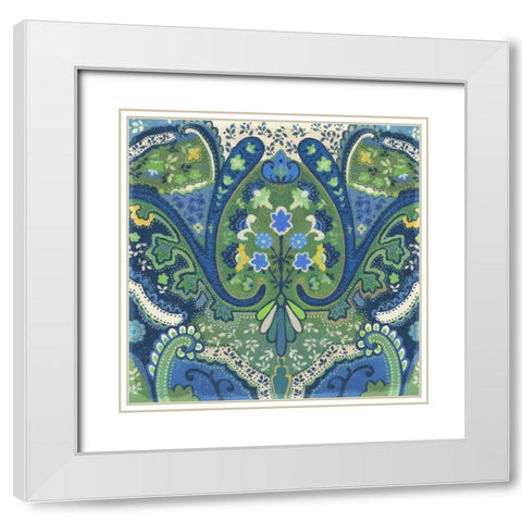 Garden Mosaic I White Modern Wood Framed Art Print with Double Matting by PI Studio