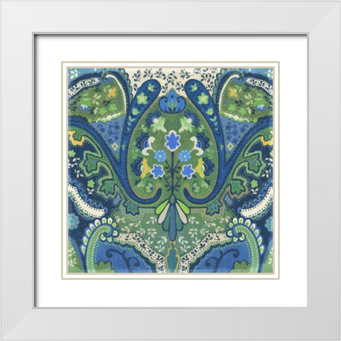 Garden Mosaic I White Modern Wood Framed Art Print with Double Matting by PI Studio