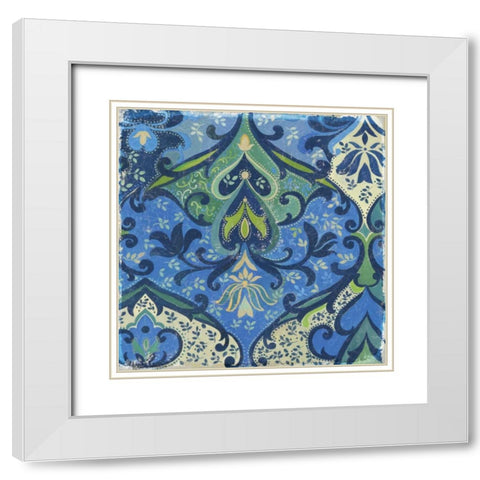 Garden Mosaic II White Modern Wood Framed Art Print with Double Matting by PI Studio