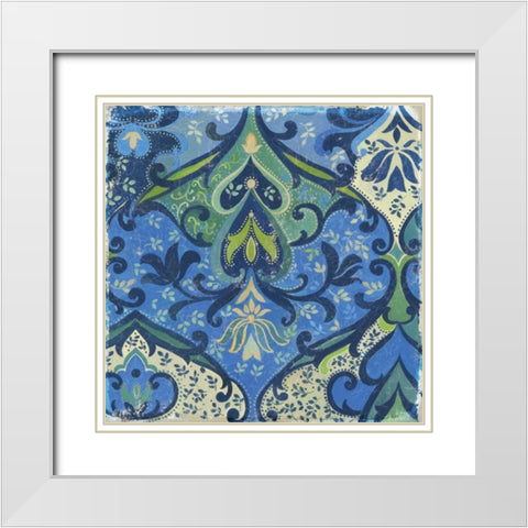 Garden Mosaic II White Modern Wood Framed Art Print with Double Matting by PI Studio