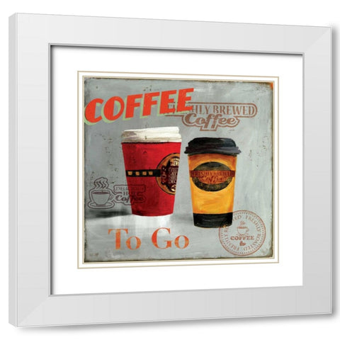 Latte Art  White Modern Wood Framed Art Print with Double Matting by PI Studio