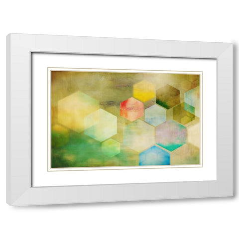 Honeycomb I White Modern Wood Framed Art Print with Double Matting by PI Studio