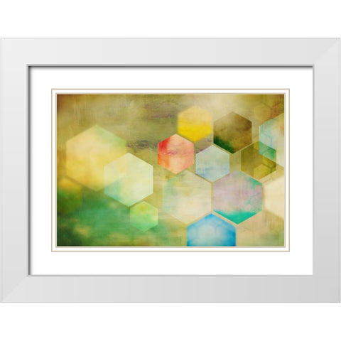 Honeycomb I White Modern Wood Framed Art Print with Double Matting by PI Studio