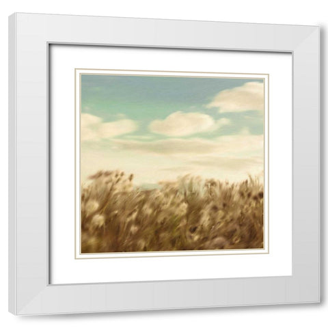 Dandelion Field White Modern Wood Framed Art Print with Double Matting by PI Studio