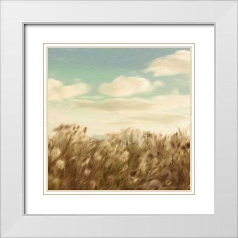 Dandelion Field White Modern Wood Framed Art Print with Double Matting by PI Studio