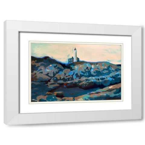 Lighthouse  White Modern Wood Framed Art Print with Double Matting by PI Studio