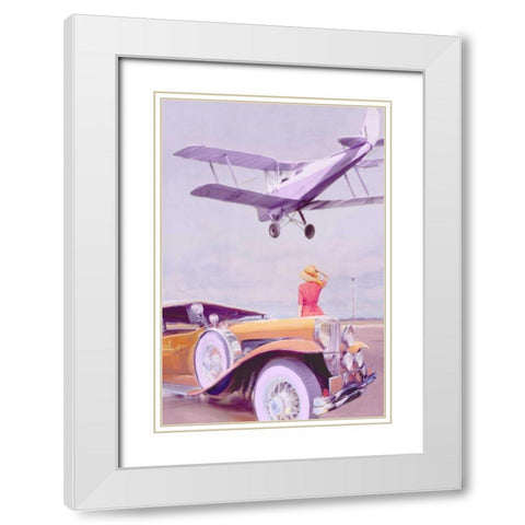 Vintage Airport White Modern Wood Framed Art Print with Double Matting by PI Studio