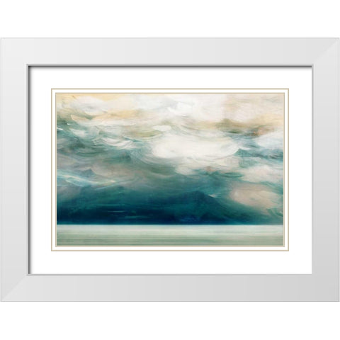 Ocean Breeze White Modern Wood Framed Art Print with Double Matting by PI Studio