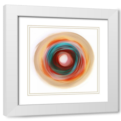 Soft Circle  White Modern Wood Framed Art Print with Double Matting by PI Studio