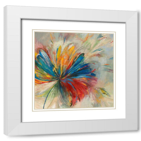 Passion Flower White Modern Wood Framed Art Print with Double Matting by PI Studio