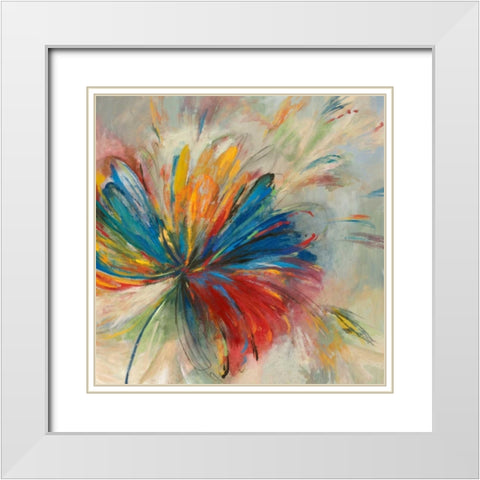 Passion Flower White Modern Wood Framed Art Print with Double Matting by PI Studio