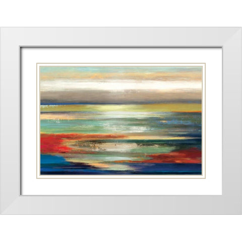 Earthscape White Modern Wood Framed Art Print with Double Matting by PI Studio
