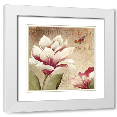 Magnolia White Modern Wood Framed Art Print with Double Matting by PI Studio