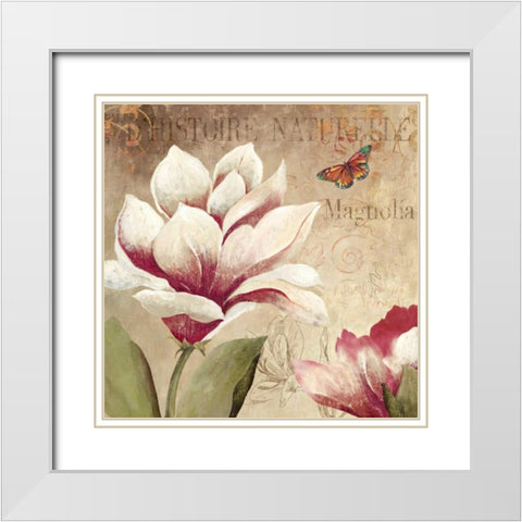 Magnolia White Modern Wood Framed Art Print with Double Matting by PI Studio