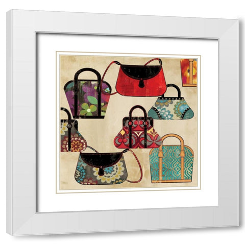 Bag Pattern  White Modern Wood Framed Art Print with Double Matting by PI Studio