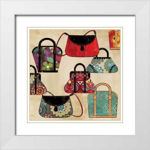 Bag Pattern  White Modern Wood Framed Art Print with Double Matting by PI Studio