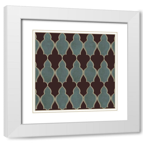 Parisian Pattern I White Modern Wood Framed Art Print with Double Matting by PI Studio