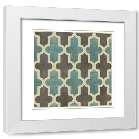 Parisian Pattern II White Modern Wood Framed Art Print with Double Matting by PI Studio