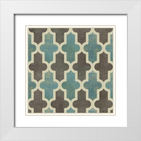 Parisian Pattern II White Modern Wood Framed Art Print with Double Matting by PI Studio