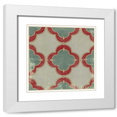 Parisian Pattern III White Modern Wood Framed Art Print with Double Matting by PI Studio