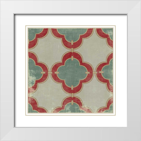 Parisian Pattern III White Modern Wood Framed Art Print with Double Matting by PI Studio