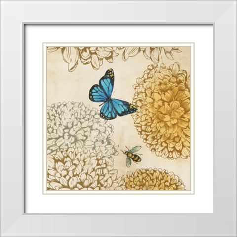 Butterfly in Flight II White Modern Wood Framed Art Print with Double Matting by PI Studio